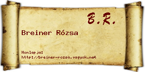 Breiner Rózsa névjegykártya